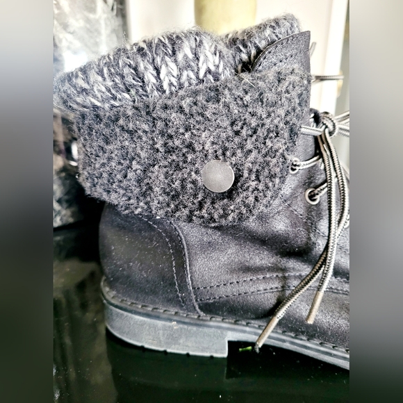 Cliffs White Mountain Duena Women Hiking/Moto Knit Sweater Sock Boots Black 8.5 - Picture 9 of 16